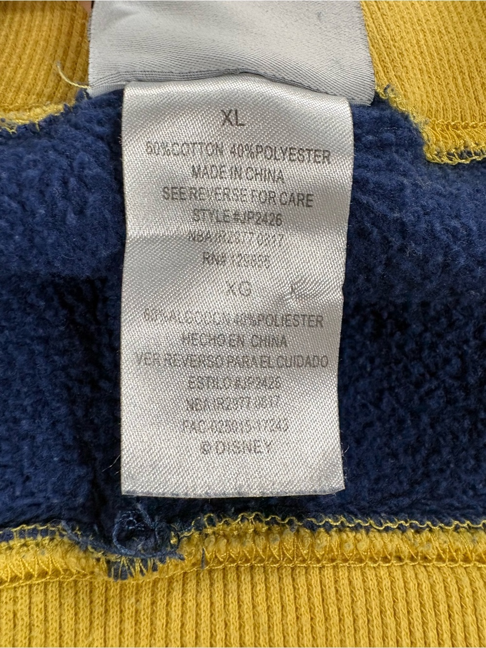 Disney Mickey Mouse Sweatpants Men’s XL Blue Yellow Joggers - Picture 6 of 7